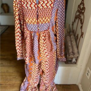 Anthropologie Multicolor Geometric Jumpsuit